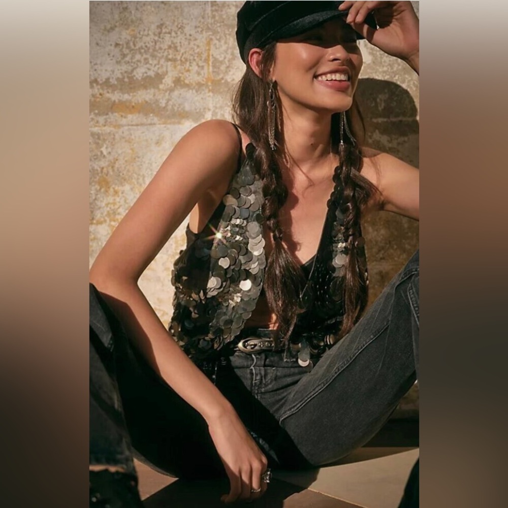 Free People Sequin Vest